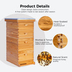 10-frame 4-layer cedar Langstroth hive with wax-dipped wood and hive components