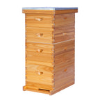 VLoveBee 10-Frame 4-Layer Cedar Wood Bee Hive Kit – Complete Logo-Free Langstroth Beeswax Dipped Unassembled Hive Includes 2 Deep Boxes and 2 Medium Supers with 40 Plastic Foundation & Wooden Frames