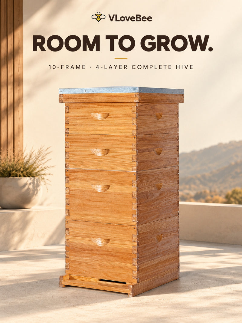 No-Logo 10 Frame 4 Layer Langstroth Hive