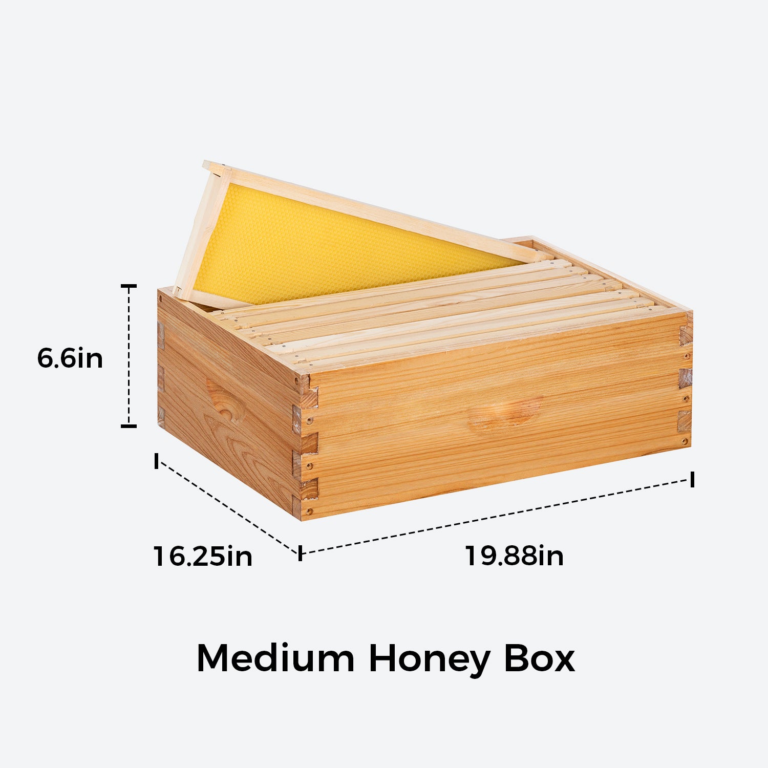 VLoveBee 10-Frame 4-Layer Cedar Wood Bee Hive Kit – Complete Logo-Free Langstroth Beeswax Dipped Unassembled Hive Includes 2 Deep Boxes and 2 Medium Supers with 40 Plastic Foundation & Wooden Frames